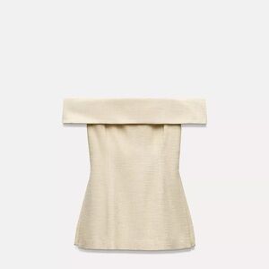 Elegant Cream Off-Shoulder Top